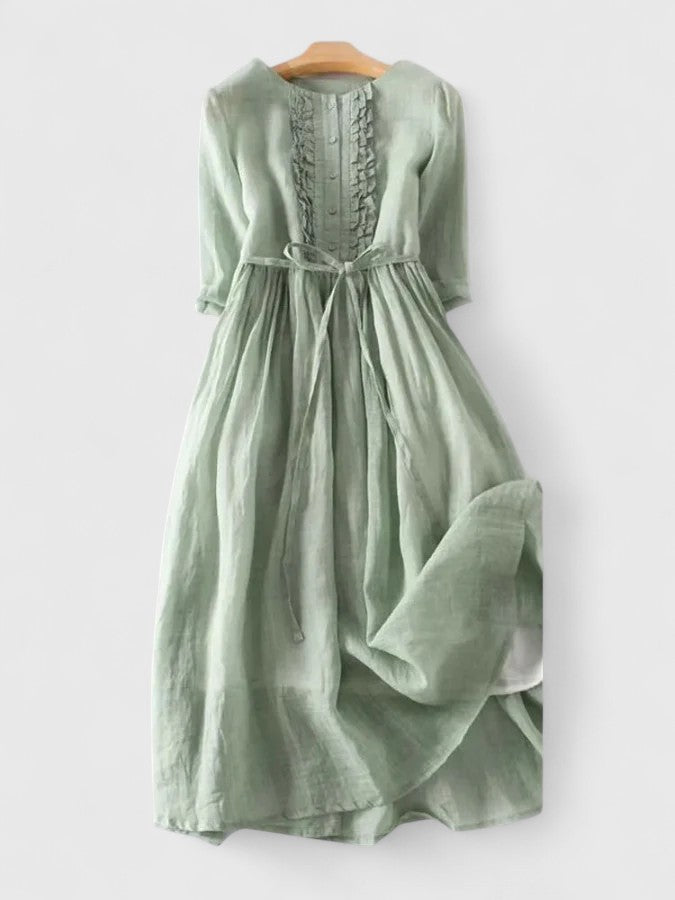 Mirelle | Elegant Cotton Linen Blend Women's Dress 0