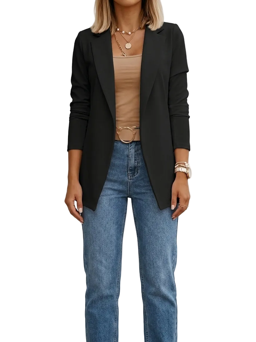 Montera | Draped Open-Front Elegant Blazer 0