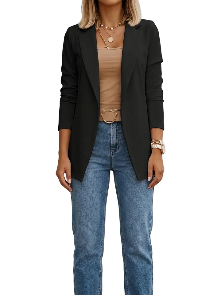 Montera | Draped Open-Front Elegant Blazer 0