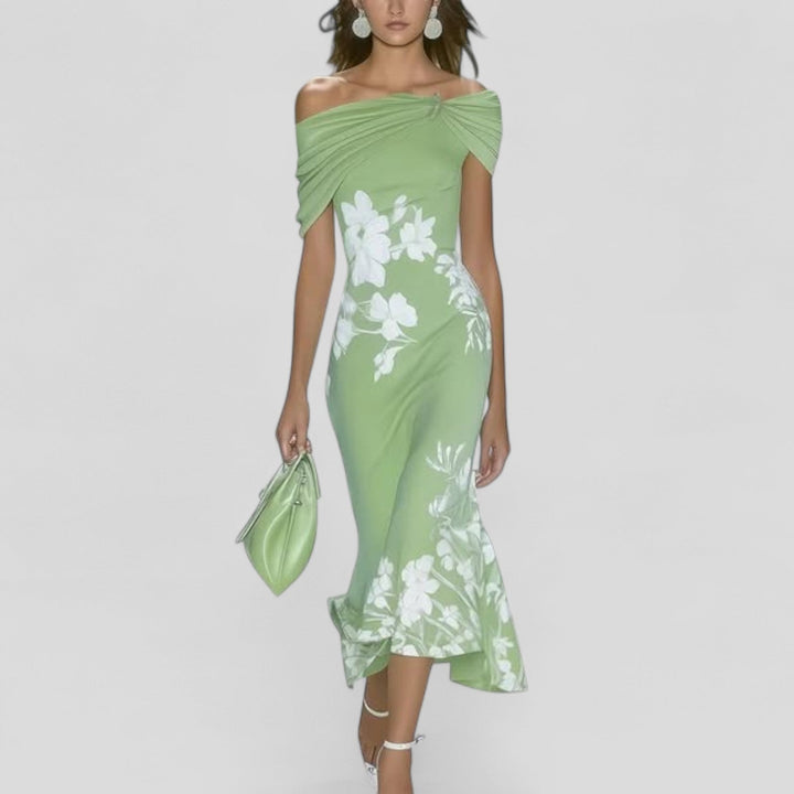 Myrtle | Modern Artistic Print Relaxed Midi Dress 0