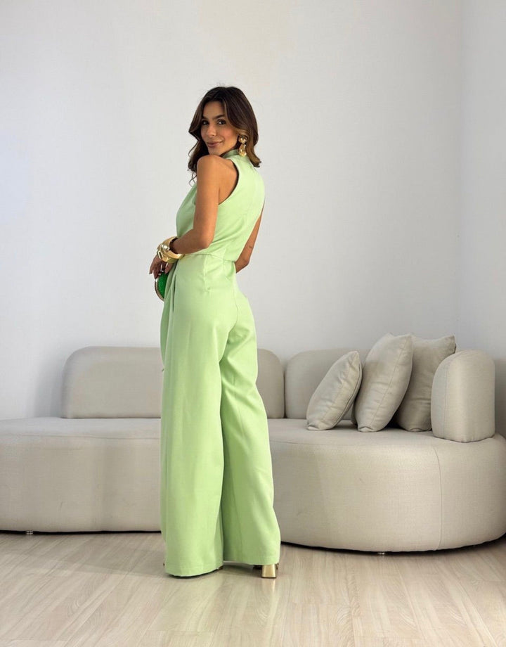 Natalie | Elegant Wide-Leg Halterneck Jumpsuit For Woman 1