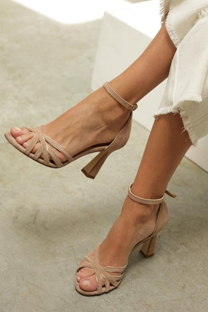Nettie | Strappy Ankle Strap Block Heel Sandals 0