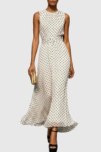 Vivienne | Abito lungo da donna a pois con volant