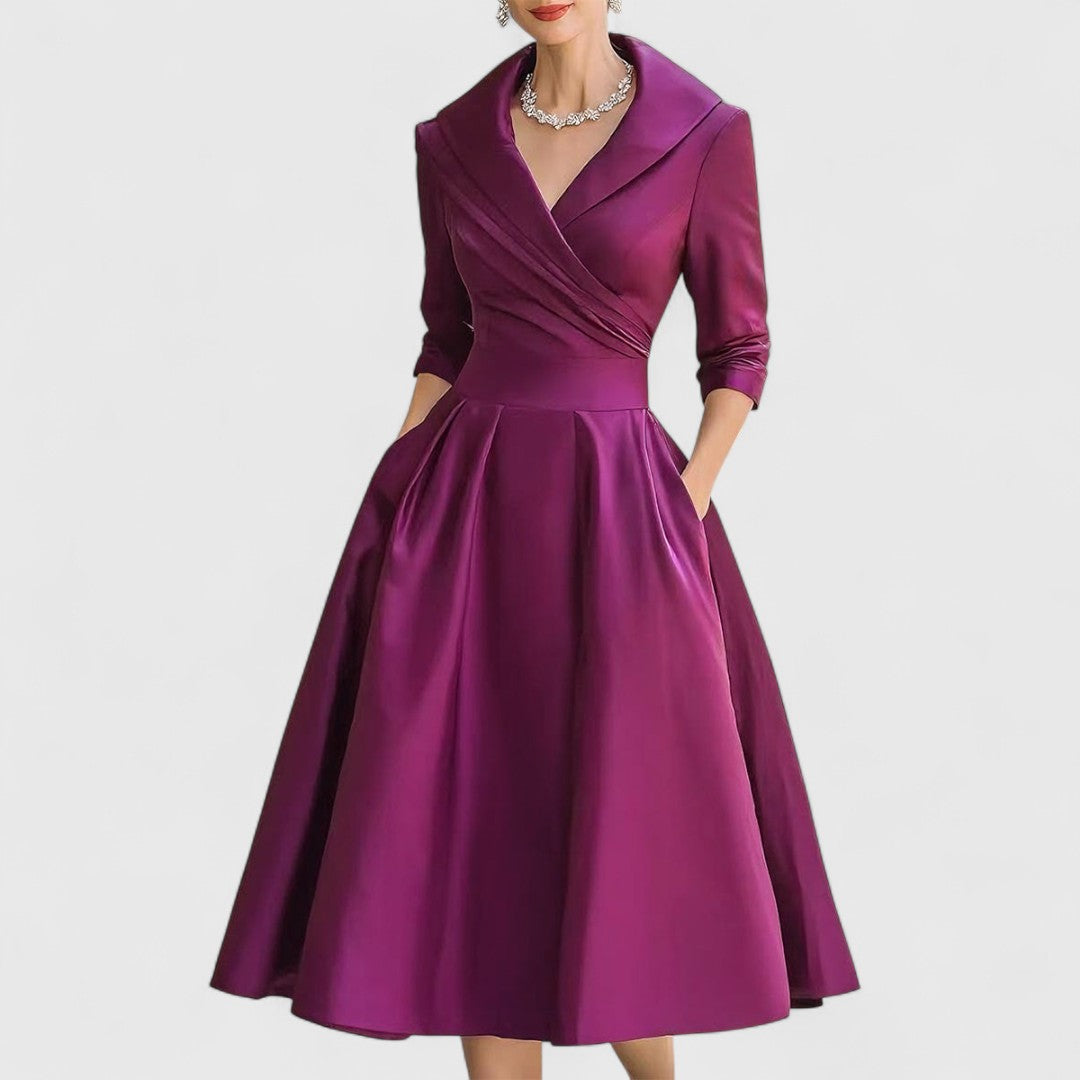 Nivara | Elegant Flared Wedding Guest Dress 3