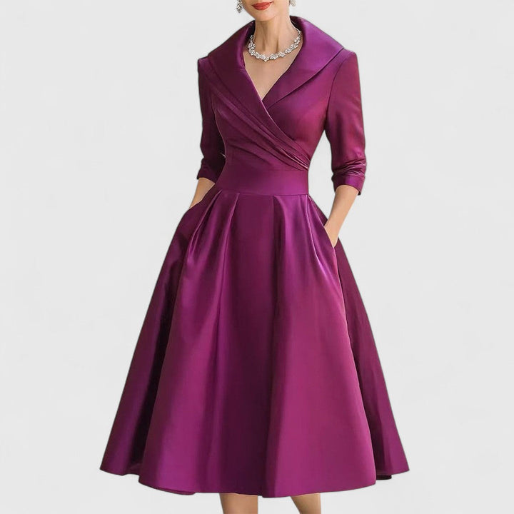 Nivara | Elegant Flared Wedding Guest Dress 3