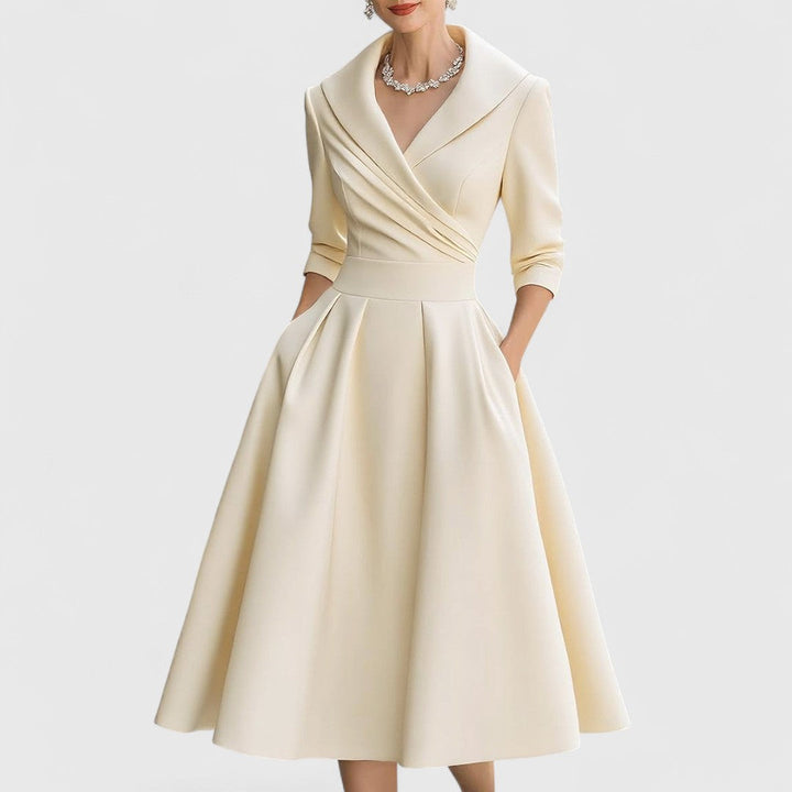 Nivara | Elegant Flared Wedding Guest Dress 4