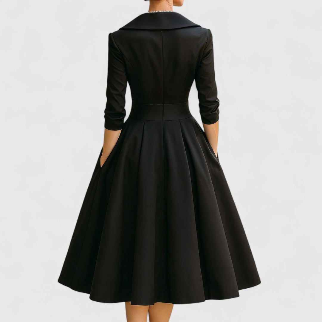 Nivara | Elegant Flared Wedding Guest Dress 7