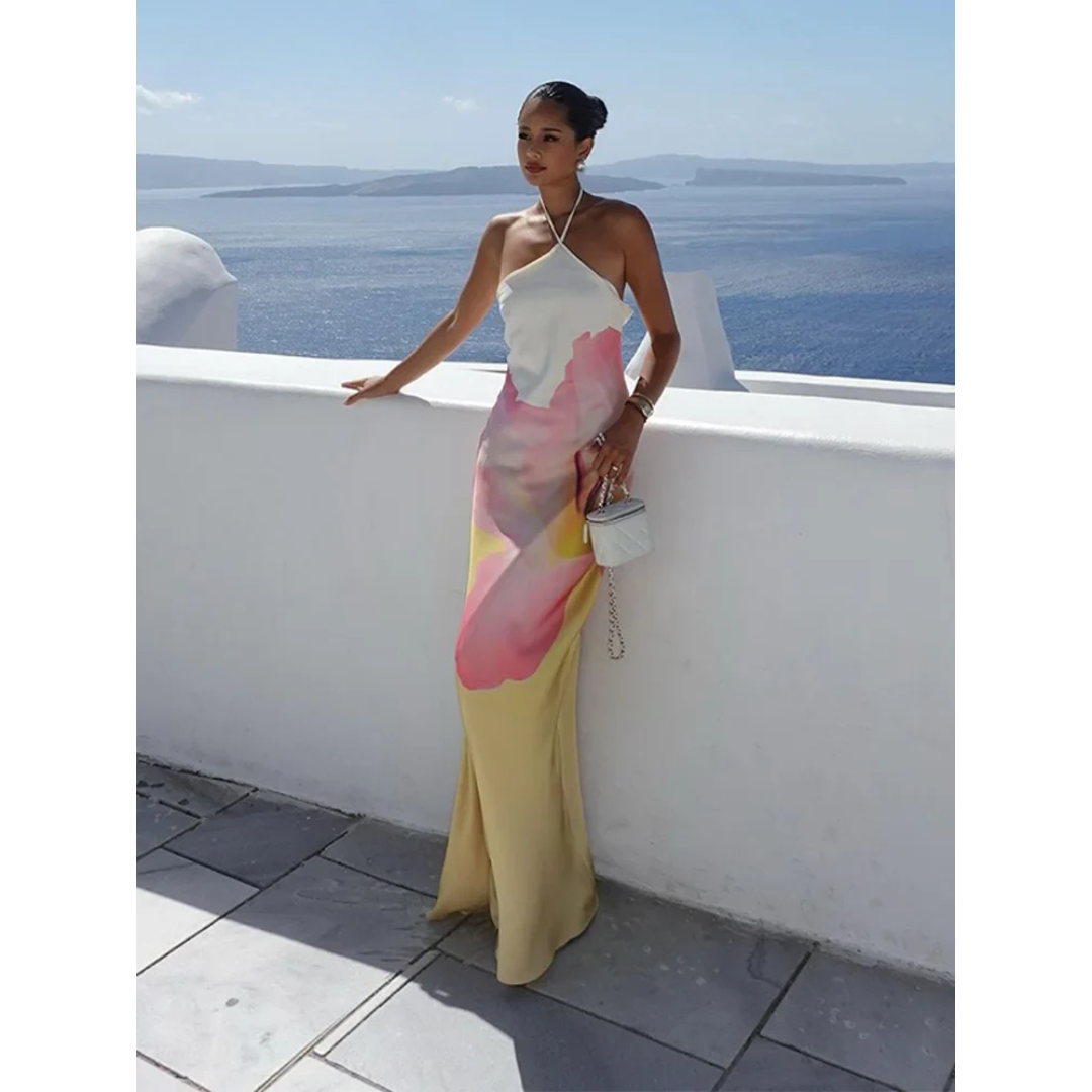 Nora | Elegant Floral One Shoulder Asymmetric Maxi Dress 6