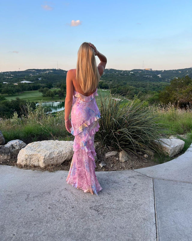 Nora | Graceful and Flowing Ruffled Maxi Dress 0