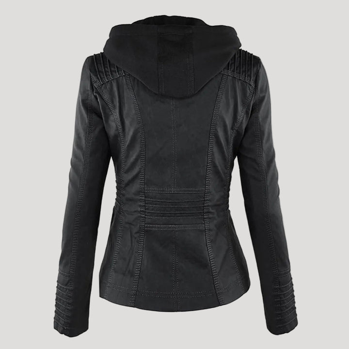 Norelle | Stylish Women’s Faux Leather Jacket with Hood 2