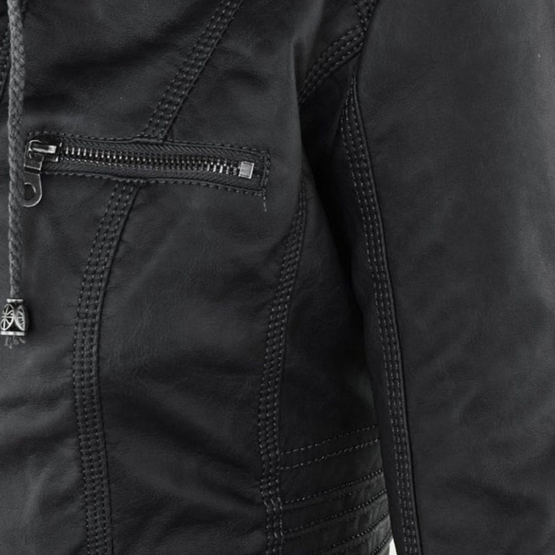 Norelle | Stylish Women’s Faux Leather Jacket with Hood 3