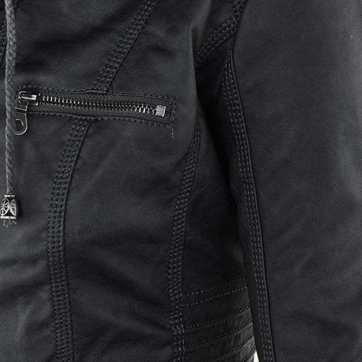 Norelle | Stylish Women’s Faux Leather Jacket with Hood 3
