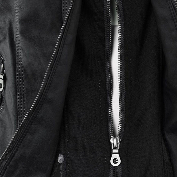 Norelle | Stylish Women’s Faux Leather Jacket with Hood 4