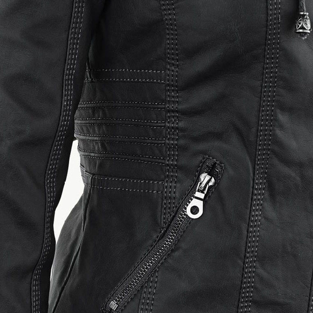 Norelle | Stylish Women’s Faux Leather Jacket with Hood 5