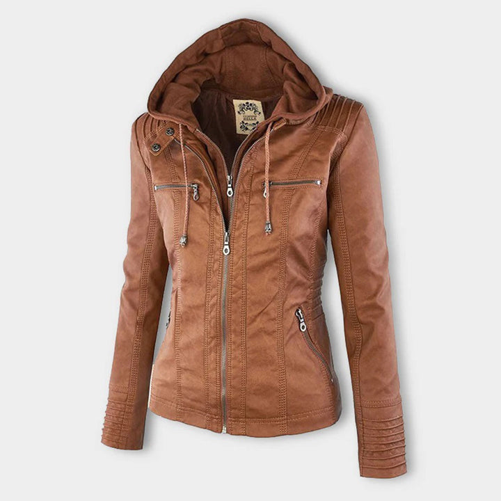 Norelle | Stylish Women’s Faux Leather Jacket with Hood 6