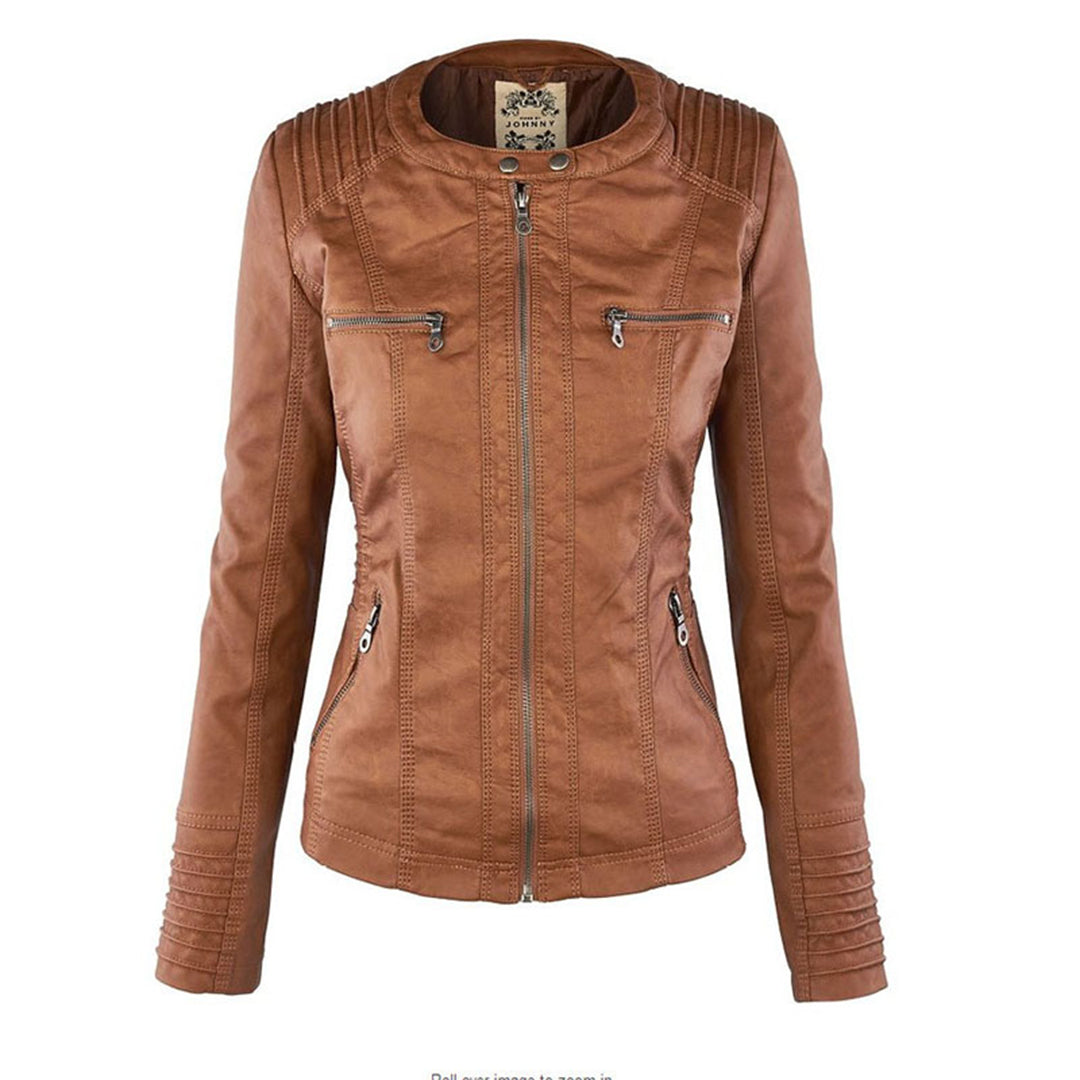 Norelle | Stylish Women’s Faux Leather Jacket with Hood 7