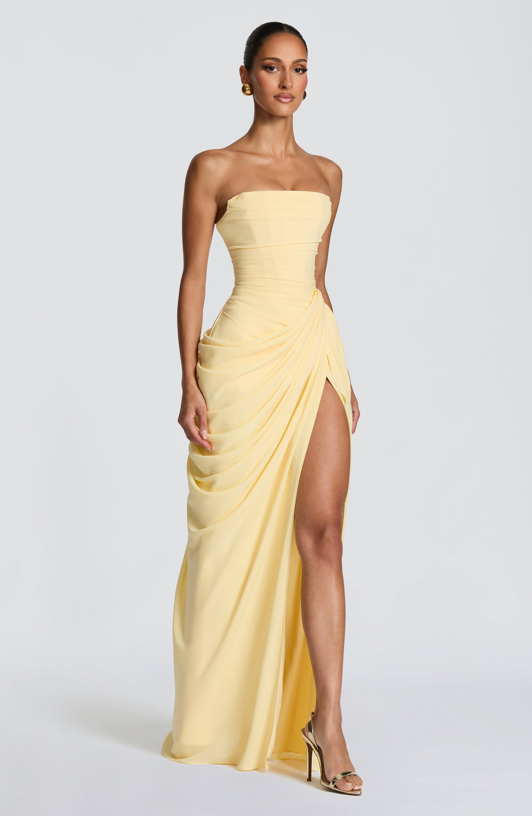 Olivia | Elegant Corset Maxi Dress with Asymmetrical Draping 2
