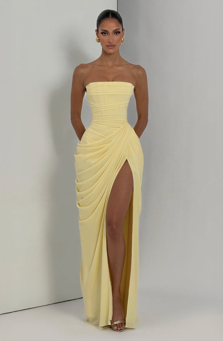 Olivia | Elegant Corset Maxi Dress with Asymmetrical Draping 5