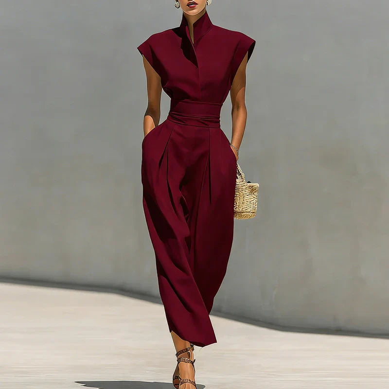 Olivia | Sophisticated And Tailored Mock-Neck Midi Dress 0