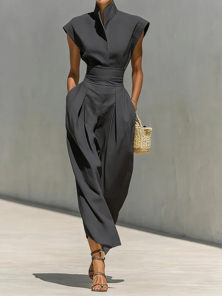 Olivia | Sophisticated And Tailored Mock-Neck Midi Dress 2