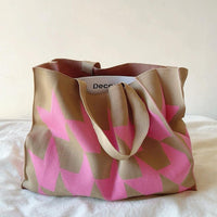 Luna | Übergroße geometrische Canvas-Shopper-Tasche