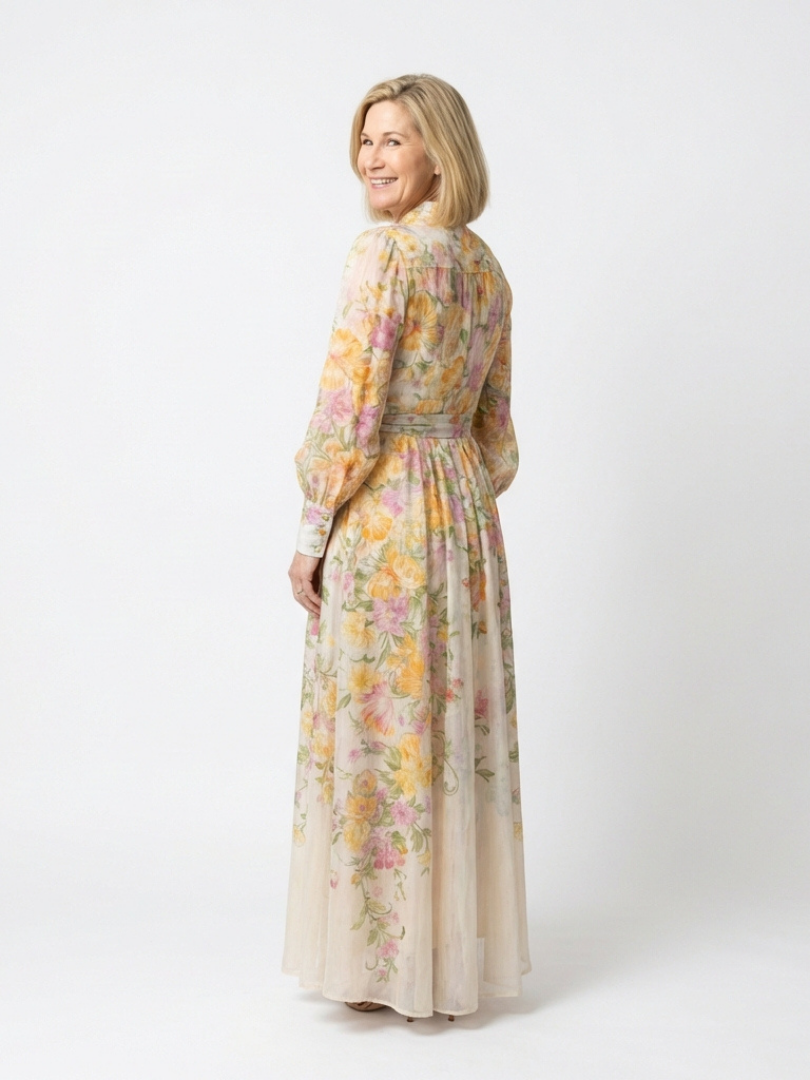 Poppy | Elegant Floral Button-Front Maxi Dress 1