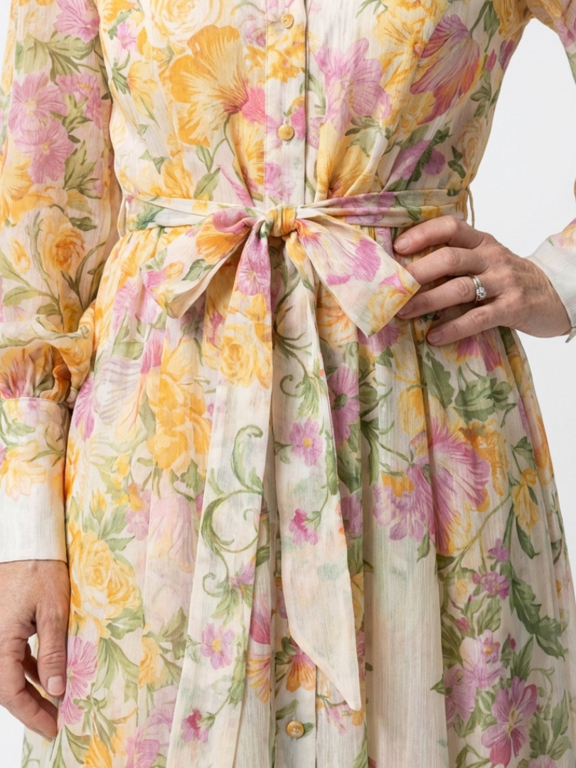 Poppy | Elegant Floral Button-Front Maxi Dress 2