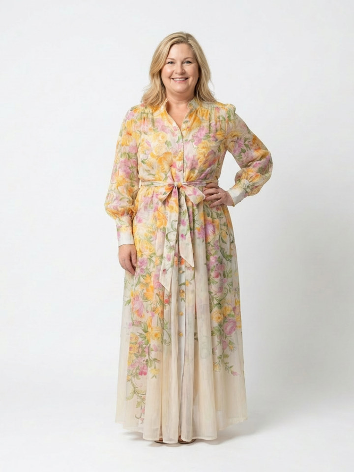 Poppy | Elegant Floral Button-Front Maxi Dress 3