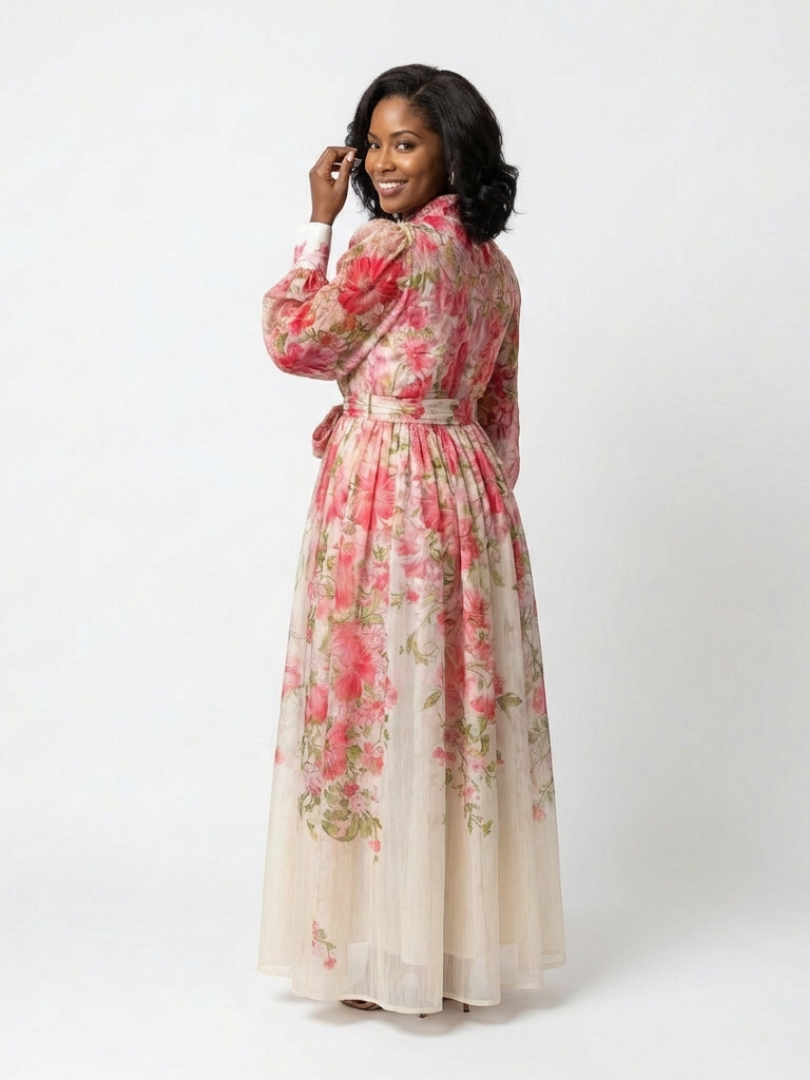 Poppy | Elegant Floral Button-Front Maxi Dress 5