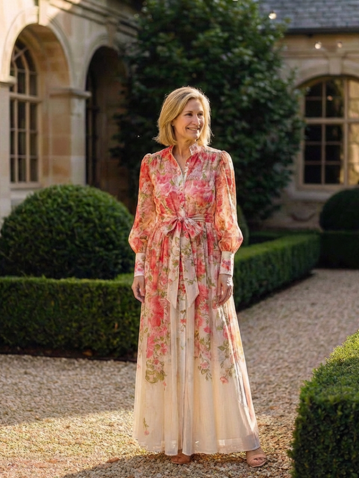 Poppy | Elegant Floral Button-Front Maxi Dress 6