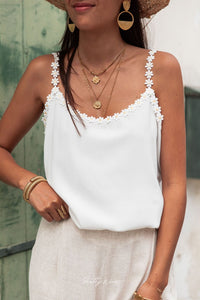 Tracy | Top Cami con Applicazione di Margherite Incantevole ed Elegante