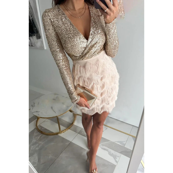 Raven | Sequin Party Dress Mini Elegant Cocktail Fit for Women 0