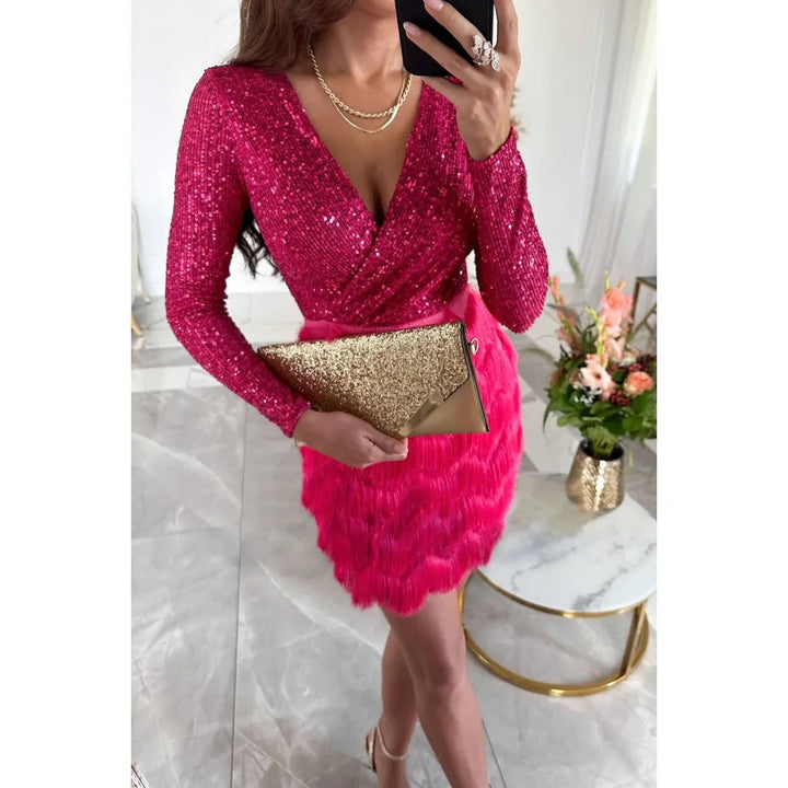 Raven | Sequin Party Dress Mini Elegant Cocktail Fit for Women 1