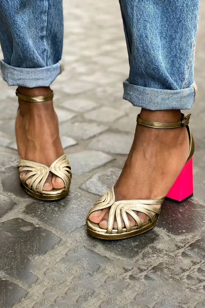 Roberta | Modern Multi-Strap Block Heel Sandals 0