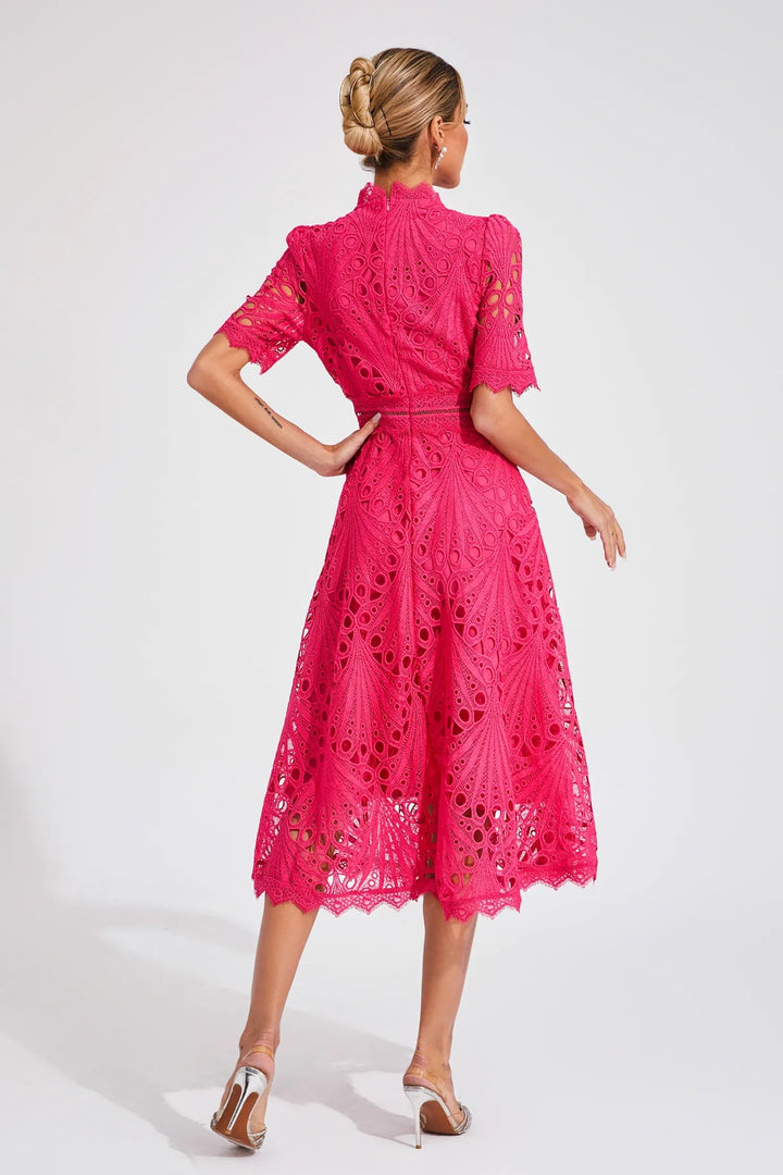 Rosalinda | Elegant And Romantic Lace Midi Dress 7