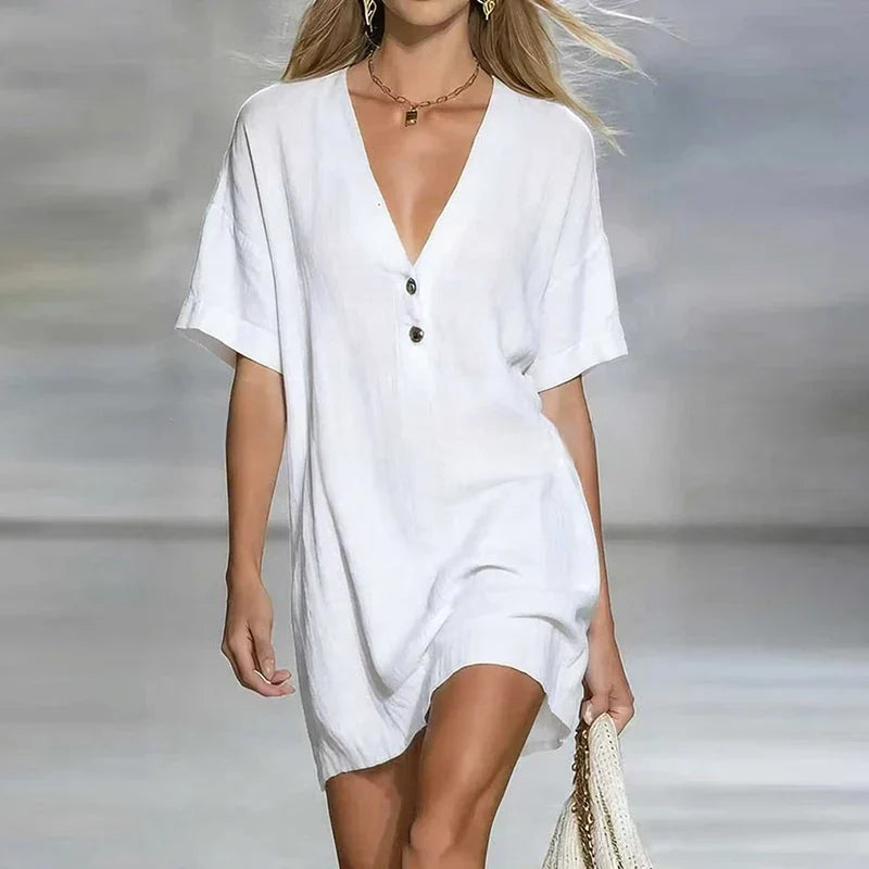 Ruby | Elegant & Comfortable V Neck Short Sleeve Mini Dress 3