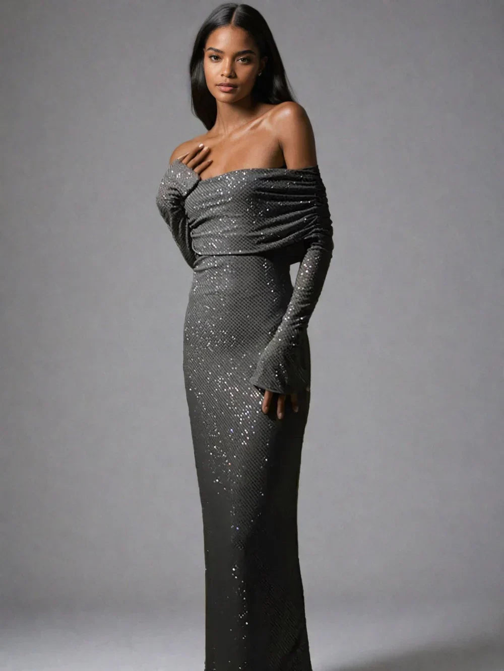 Sadeah | Long Dress Maxi Dresses for Women Elegant Glittery Fit 0