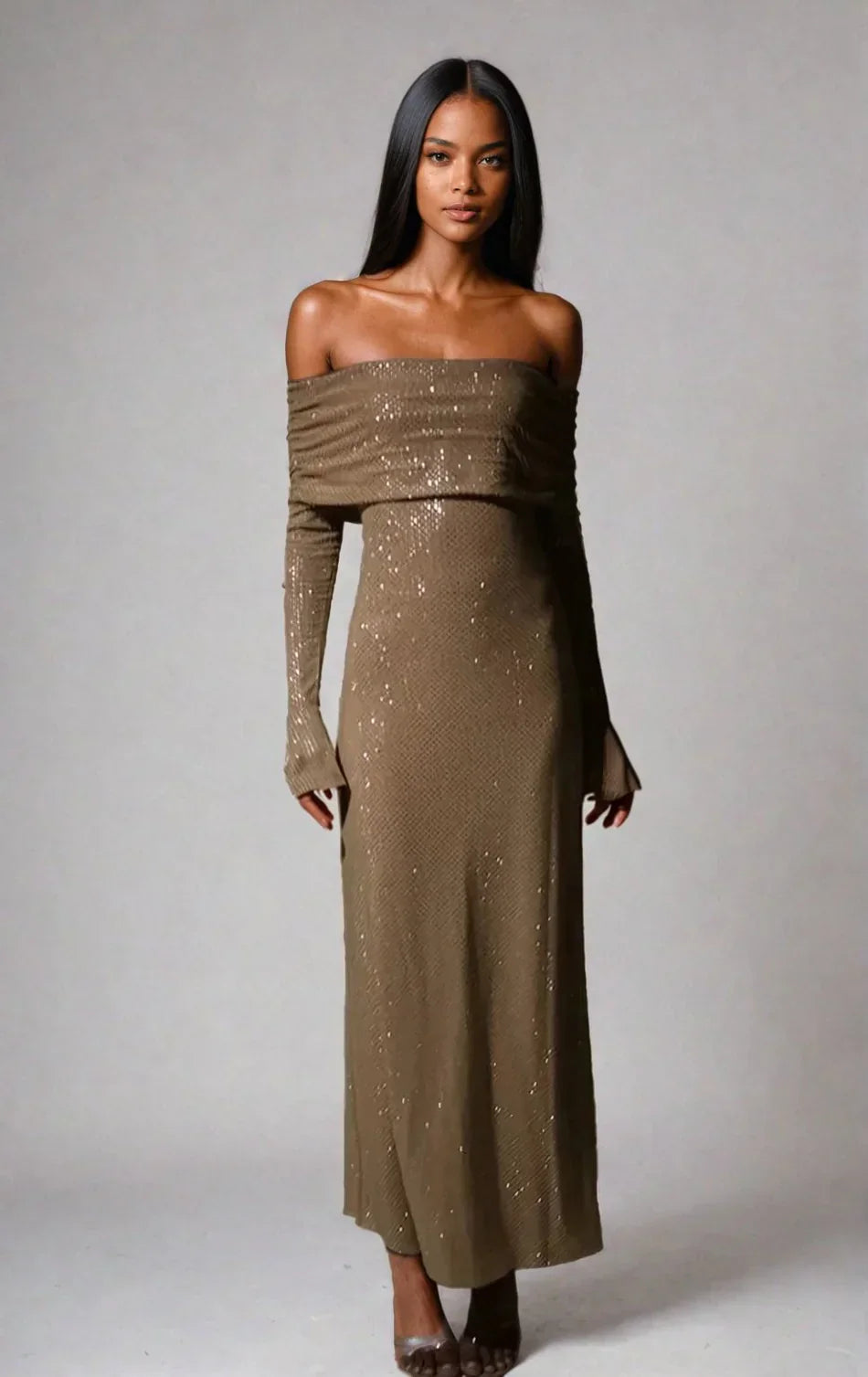 Sadeah | Long Dress Maxi Dresses for Women Elegant Glittery Fit 1