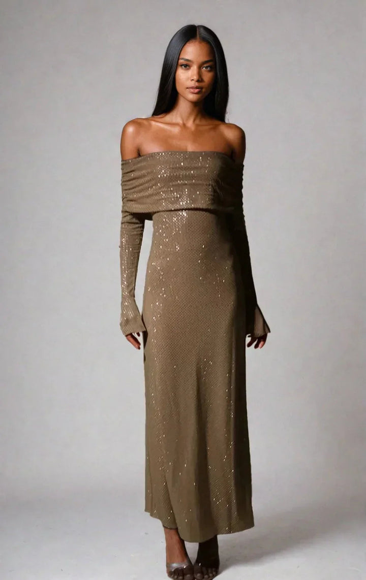 Sadeah | Long Dress Maxi Dresses for Women Elegant Glittery Fit 1