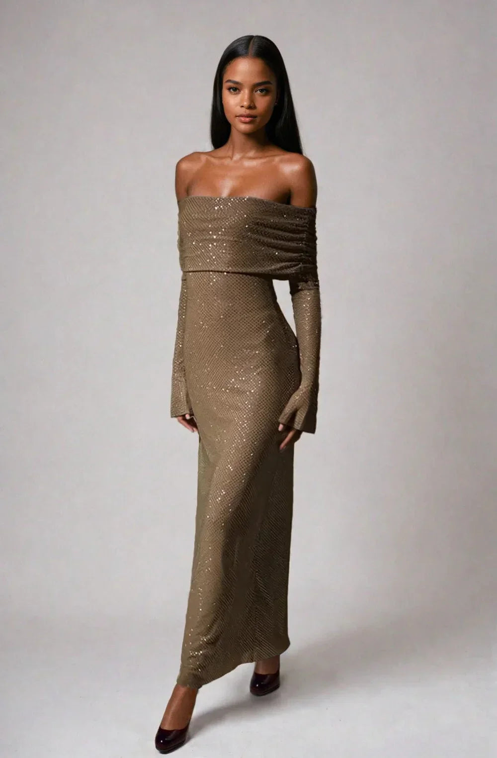 Sadeah | Long Dress Maxi Dresses for Women Elegant Glittery Fit 3