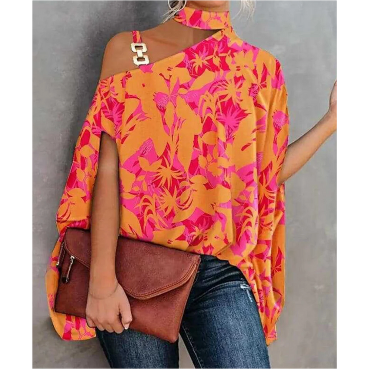 Sandy | Vibrant Striped Off Shoulder Ladies Tunic Top 2