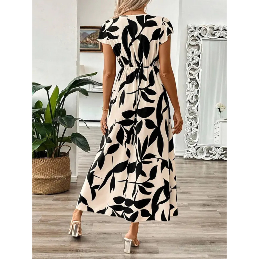 Sara | Elegant Botanical Print Wrap Maxi Dress 3
