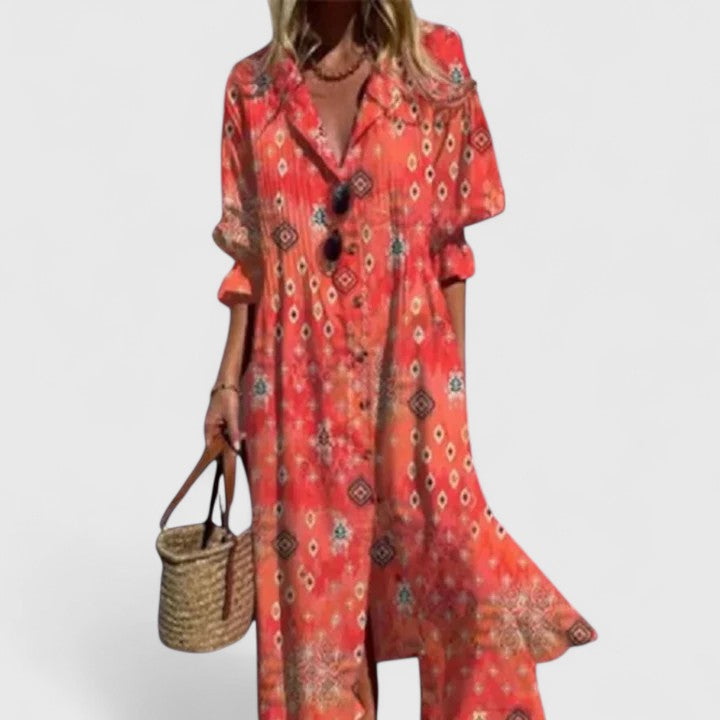 Sarah | Vibrant Floral Boho-Chic Maxi Dress For Summer 5