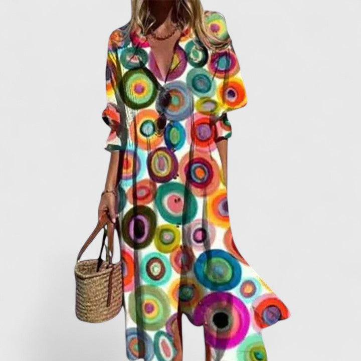 Sarah | Vibrant Floral Boho-Chic Maxi Dress For Summer 6