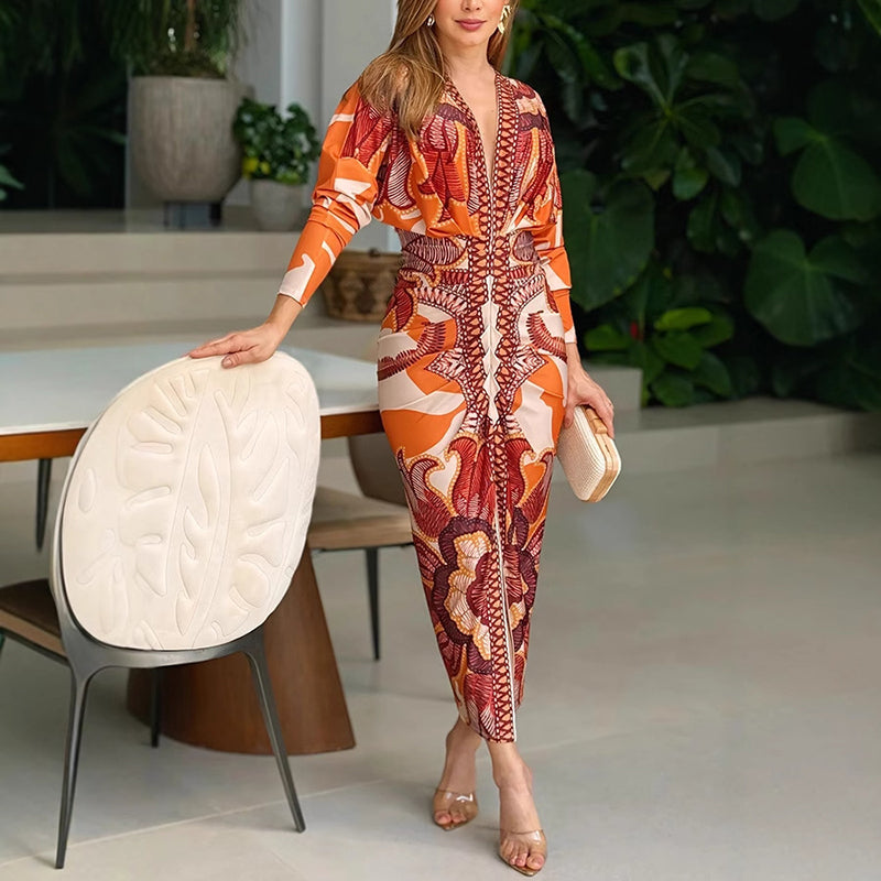 Scarlett | Elegant And Sophisticated Geometric Bodycon Midi Dress 0