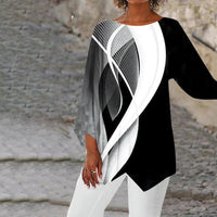 Natalie | Tunica asimmetrica con stampa geometrica
