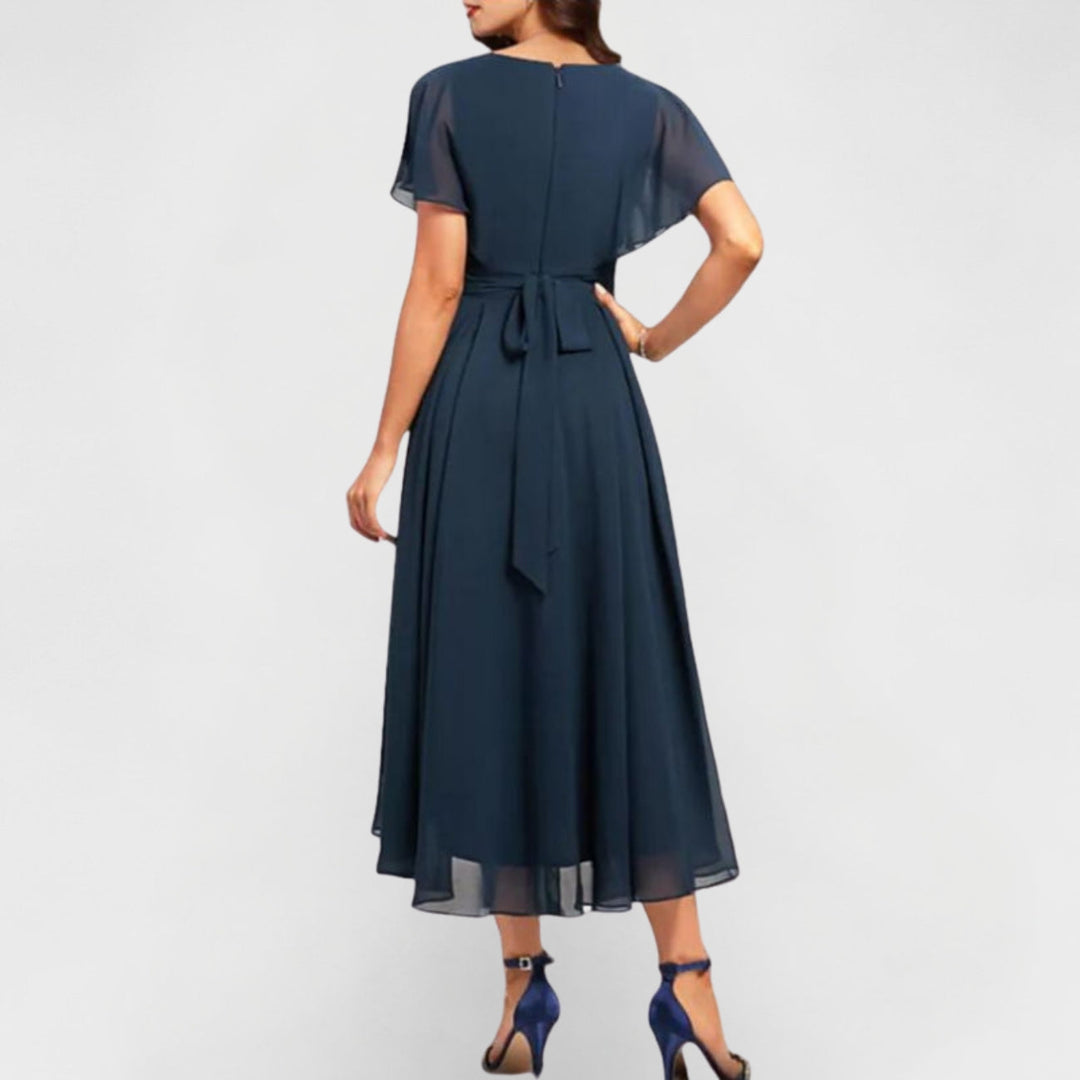 Seraphina | Elegant V-Neck Flutter Midi Dress 3