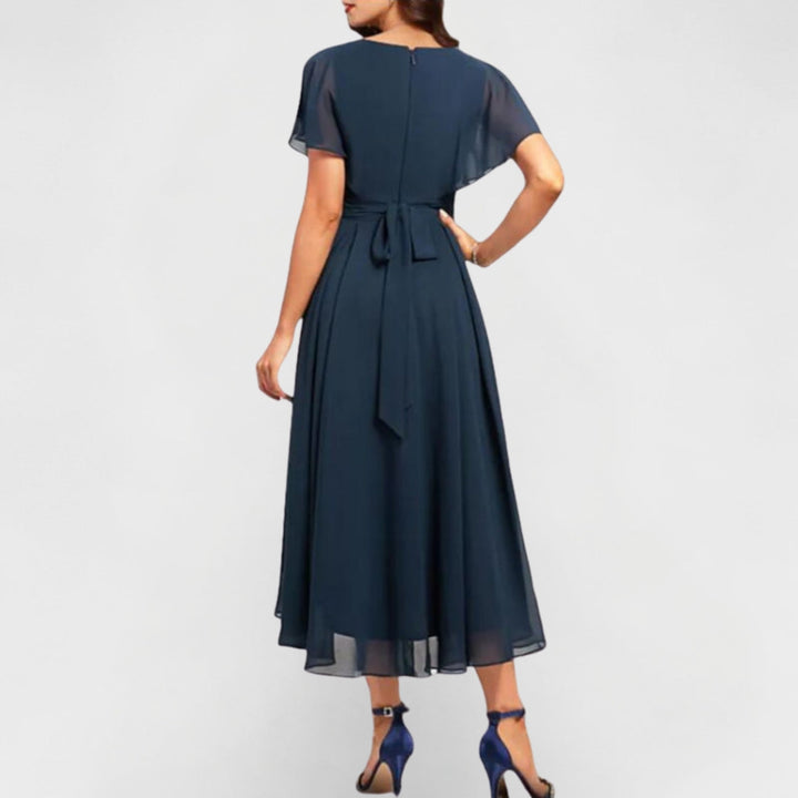 Seraphina | Elegant V-Neck Flutter Midi Dress 3