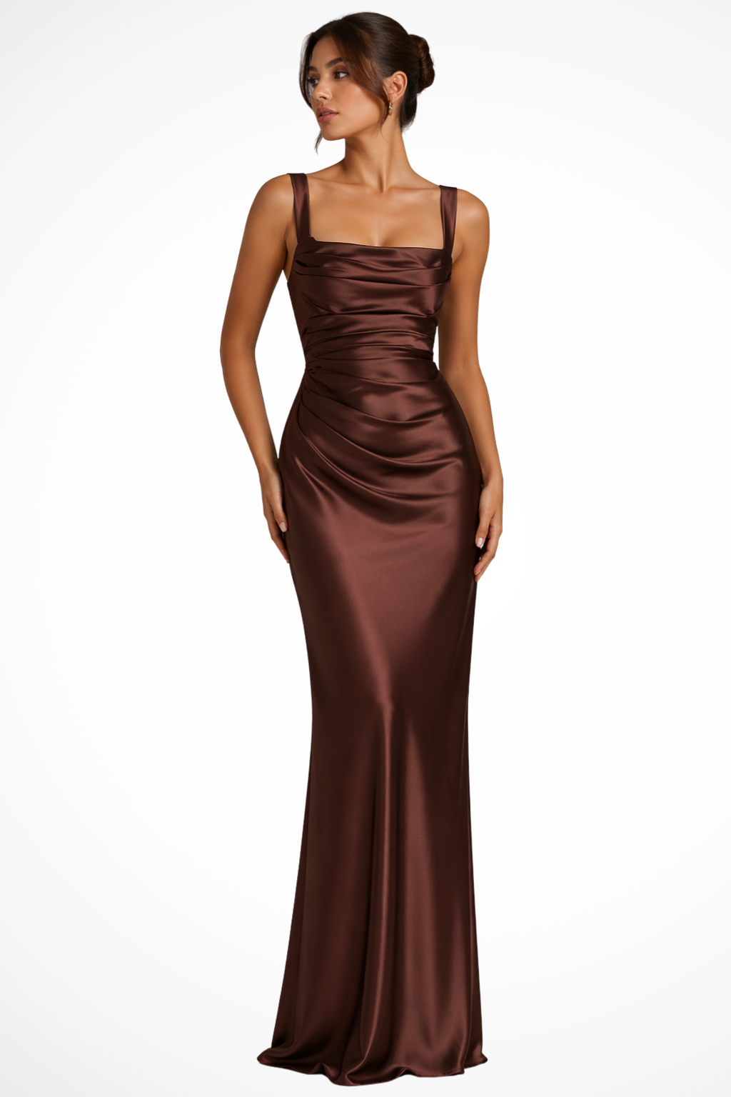 Seraphina | Glamorous and Elegant Ruched Satin Maxi Dress 2