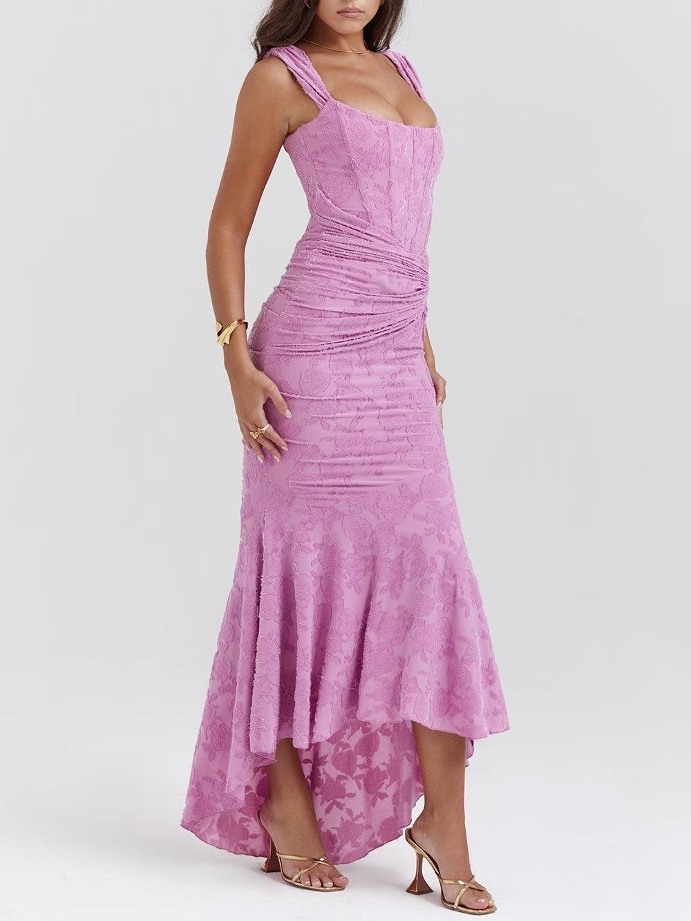 Seraphina | Sophisticated Corset Jacquard Lace Mermaid Dress 11